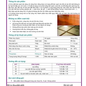 Sản phẩm L15 là chất làm sạch đa năng